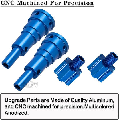 RC 10MM Drive Shaft CVD &amp Wheel Hex Hubs Upgrades Part for 1/5 X Maxx 8S Monster Truck45# Steel Driveshaft Front Rear Axles &amp Aluminum Wheel Nut &amp Wheel Hex Hops UpNavy Blue