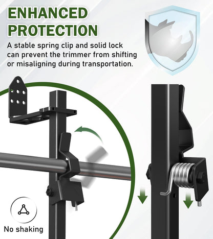 ELITEWILL 4 Place Weedeater Rack for Open/Enclosed Trailers and 5 Gallon Water Containers Mount Holder, Lockable 20L Water Storage Bracket