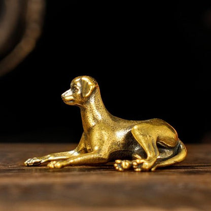 CHOVY Retro Crawling Dog Sculpture - Handcrafted Solid Brass Art Piece | Unique Home Decor Accent