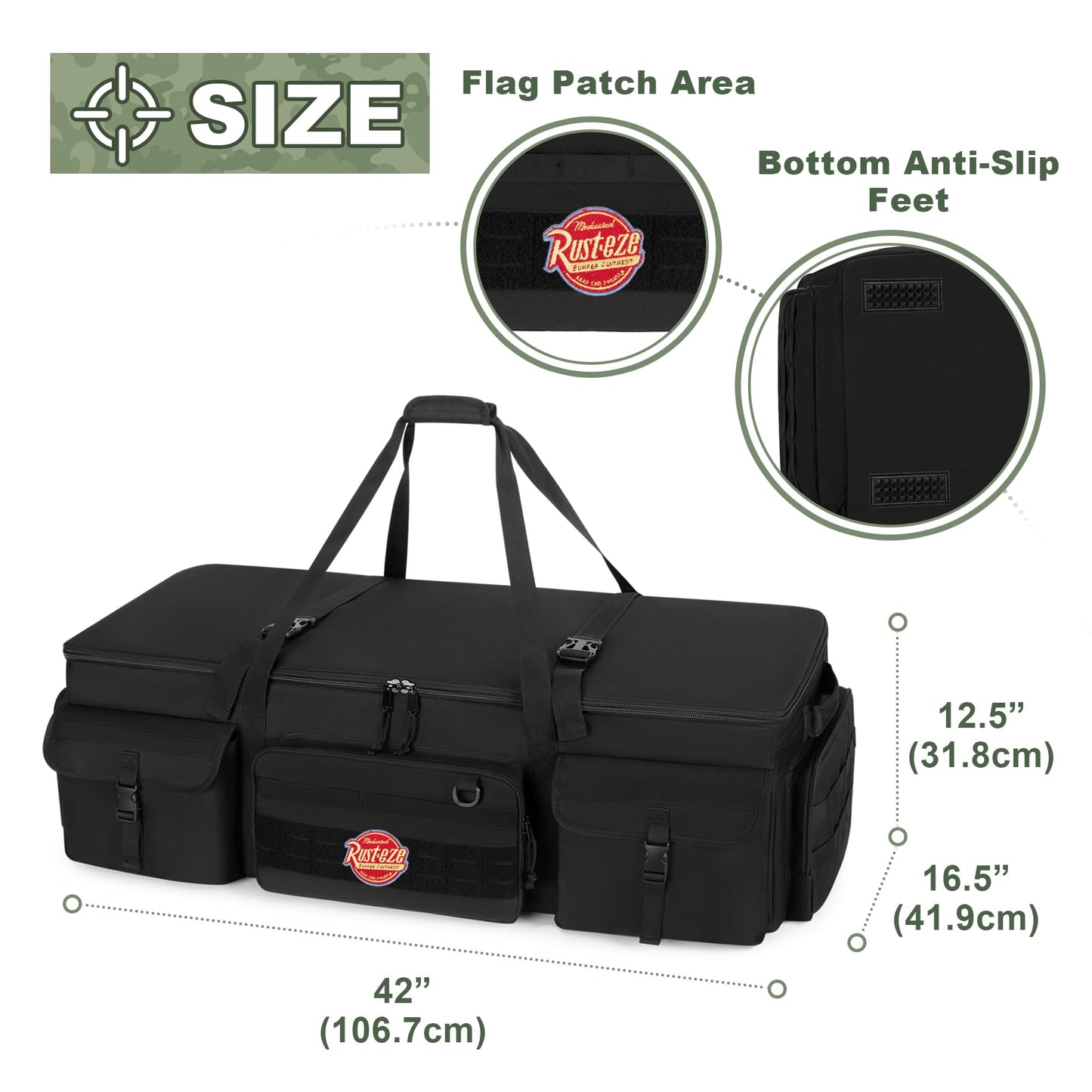 GOBUROS 42” Rifle Case for 4 Guns, Soft Multi Gun Case with Padded Dividers for Organization, Tactical Rifle Bag with Extra Pockets and Padded Handle for Rifle Accessory and Easy Shipping