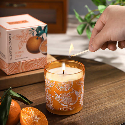 ROMIIE ZOI Scented Candle - Citrus - 6oz Aromatherapy Soy Wax Jar Candle for Home, Gifts for Women - 170g