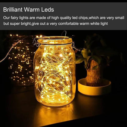 LEDIKON 24 Pack Fairy Lights Battery Operated String Lights-3.3ft 20 LED Silver Wire Warm White for Wedding,Party,Table Centerpieces,DIY Crafts,Mason Jars Decor