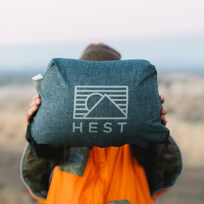 HEST Camp Pillow (Large) - Temperature Resilient Memory Foam - Essential for Camping, Backpacking, and Outdoor Adventures - Compact Packable Travel Pillow - 20" L x 26" W