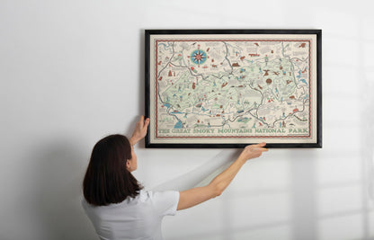 Great Smoky Mountains National Park Pictorial Map 1939 - Historical Print - 36in x 24in