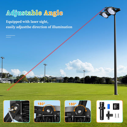 Juyace 800W Led Stadium Flood Light Outdoor Super Bright Commercial Area Lighting 100-277V 5000K Daylight IP65 Waterproof Arena for Sport Fields and Courts