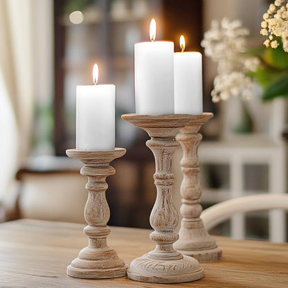 2.75“ x 4” Hand Poured Unscented Candles, Dripless Pillar Candles Set of 6, Long Burning, Clean and Neat, Burn Time Approx. 90 Hours, Rustic, Weddings, Dinner Parties, Christmas, and Home Décor