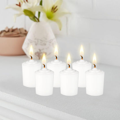 Mega Candles 12 pcs Unscented White Votive Candles, Hand Poured Wax Candle 15 Hours 1.5 Inch x 2.25 Inch, Home Décor, Wedding Receptions, Centerpieces, Occasions, Events, Meditations, Holders