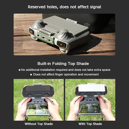 Sun Hood Kit for DJI Mini 3/3 Pro RC Controller Accessories - Anti-Glare Sun Shade Cover Screen Protector and Neck Lanyard