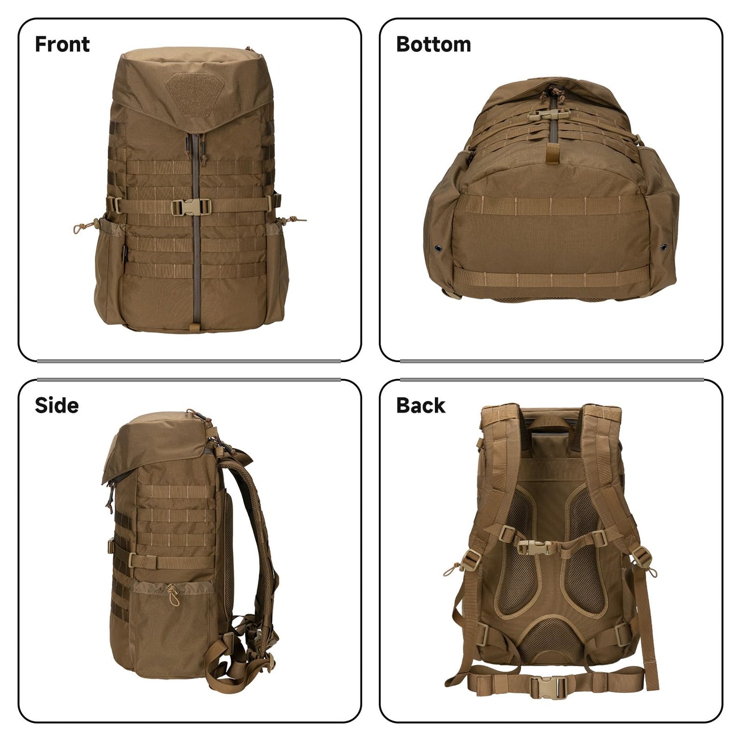 EXCELLENT ELITE SPANKER Tactical Military Backpack 35L Camping Hiking Backpack for Men and Women for Outdoor Hiking, Trekking, and Travel(Coyote Brown)