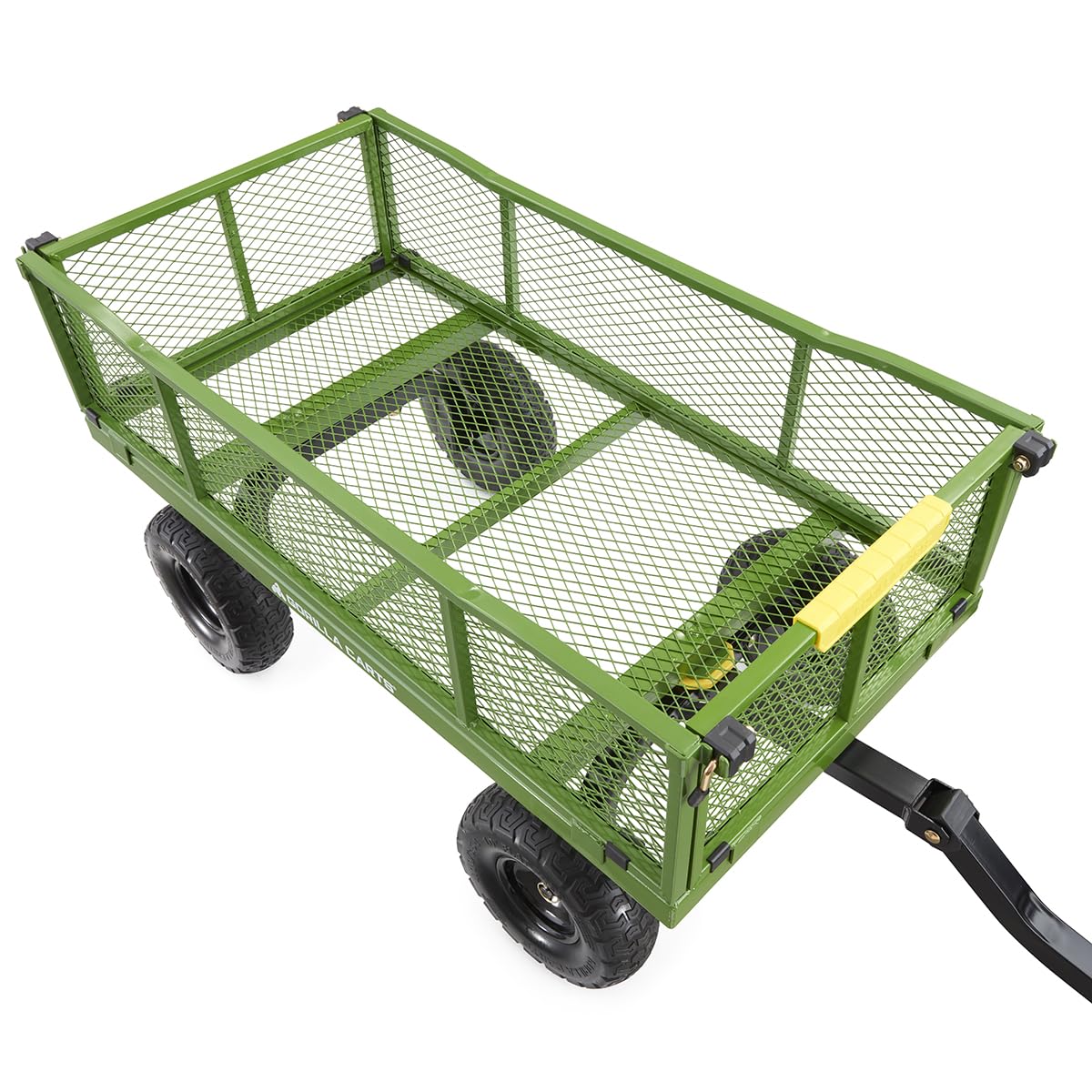 Gorilla Carts Steel Utility Garden Cart with No-Flat Tires, 4 Cubic Feet, 800-Pound Capacity, Green, Amazon Exclusive