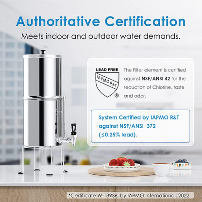 Waterdrop Gravity Water Filter Straw and 2.25G Gravity-fed Stainless-Steel Water Filter System