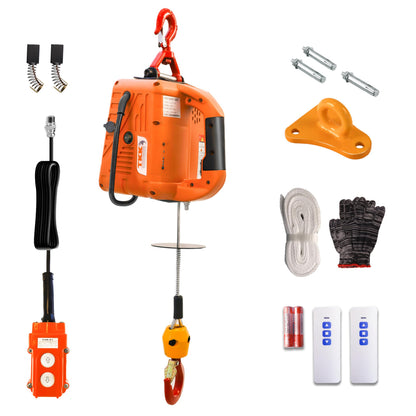 3-in-1 Electric Hoist Winch 1500W Powerful Portable 120V Winch with 1100Lbs Loading Capacity, 16 ft/min Lift Speed, 25ft Lifting Height – Perfect for Garages, Warehouses, and Factories
