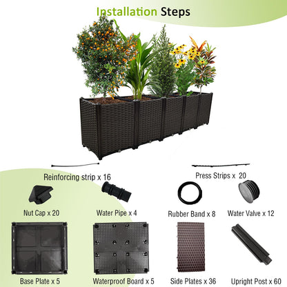TDDSS Large Planters for Outdoor Plants Rectangular Raised Garden Bed Elevated Planter Boxes Patio Balcony Deck for Planting Flowers, Vegetables, Tomatoes, and Herbs