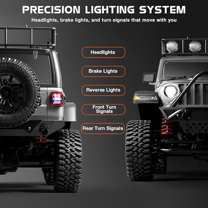 ARRIS MN-128 RC Rock Crawler 1:12 Scale RC 4WD RC Climbing Car All-Wheel Drive Off-Road RC Jeep Crawlers RTF 2.4Ghz RC Rock Crawler 4x4 All Terrain Car for Adults
