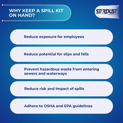 Stardust Spill Products Universal Spill Kit – OSHA Compliant Solution for Vehicles, Industrial, & Restaurant Use, Emergency Response Chemical, Water, & Bodily Fluid Cleanup, 2-Pack