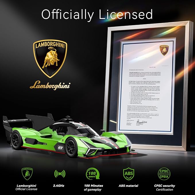 Lambo Remote Control Car Officially Licensed 1:14 Lamborghini SC63 Model Electric Sport Racing Hobby RC Cars for Boys Girls Birthday Toys for Age 6-12 Years Old