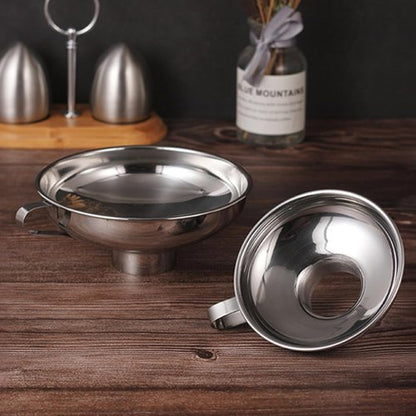IoF Stainless Steel Canning Funnel Set - 3 Pcs Wide Mouth with Fine Oil Strainer | Food Grade for Mason Jars