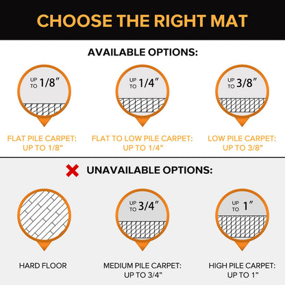 Clear Chair Mat for Carpet, QQpony 46" x 60" Office Chair Mat for Carpeted Floors, Heavy Duty Rolling Floor Protector Computer Desk Mat with Grips, Vinyl Floor Mat for Home Office (Clear)