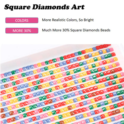YALKIN Square 5D Diamond Painting Kits for Adults, Dandelion Large Diamond Art Kits Full Drill Diamond Painting Kit for Adult Beginners, DIY Crystal Picture Art for Home Wall Decor 40x70CM/15.8x27.6in