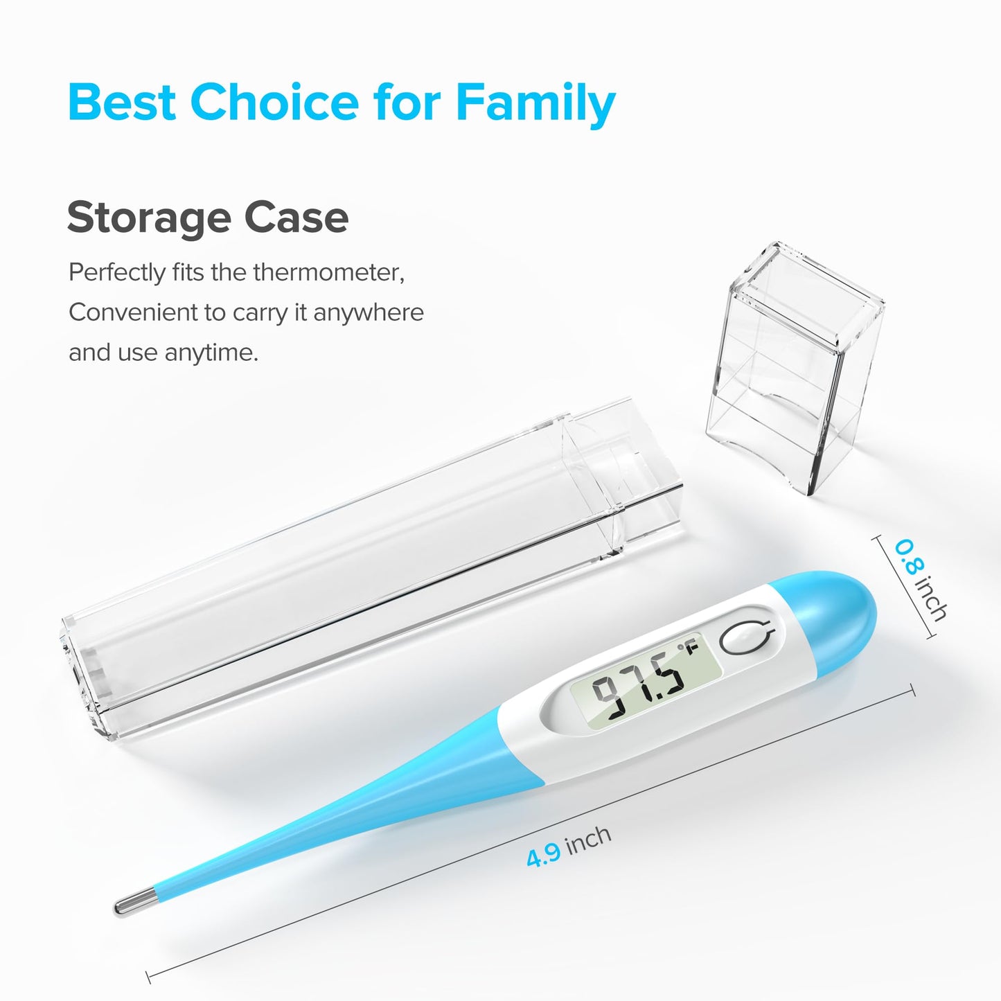 Thermometer for Adults and Kids with 8 Seconds Fast Accurate Reading, Acctrate & Safe-Baby Thermometer for Oral, Rectal or Under Arm Use, Large LCD Display with Fever Alarm