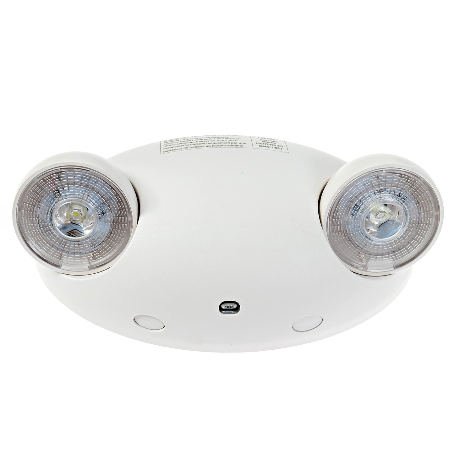Ciata Lighting Round Head Emergency Wall Light with Battery Back-up, 120-277V, Two Head Adjustable Emergency Lighting Commercial, for Home in White Finish - 6 Pack