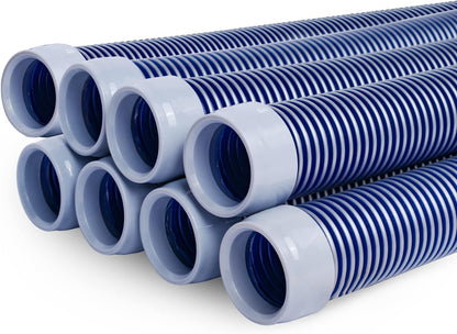 POOLWHALE Professional Swimming Pool Vacuum Cleaner Hose - 1.5” Extension Kit, 8 Pieces - Compatible with All Major Cleaners