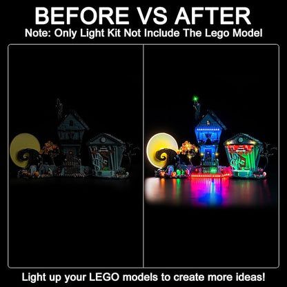 Led Light Kit Compatible with Lego Disney Tim Burton's Christmas 21351 Building Set RC Version Gift Idea for Adult Builders and Fans (Model Not Includd)