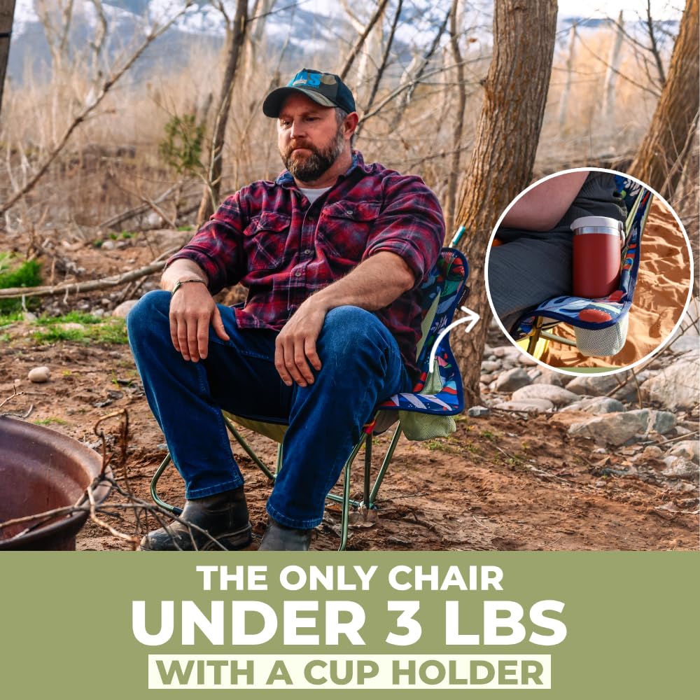 GRAND TRUNK Stonefly Chair | Ultralight & Packable Outdoor Chair with Built-in Cup Holders, 7000 Series Aluminum Frame, Comfortable, Dark Tropic