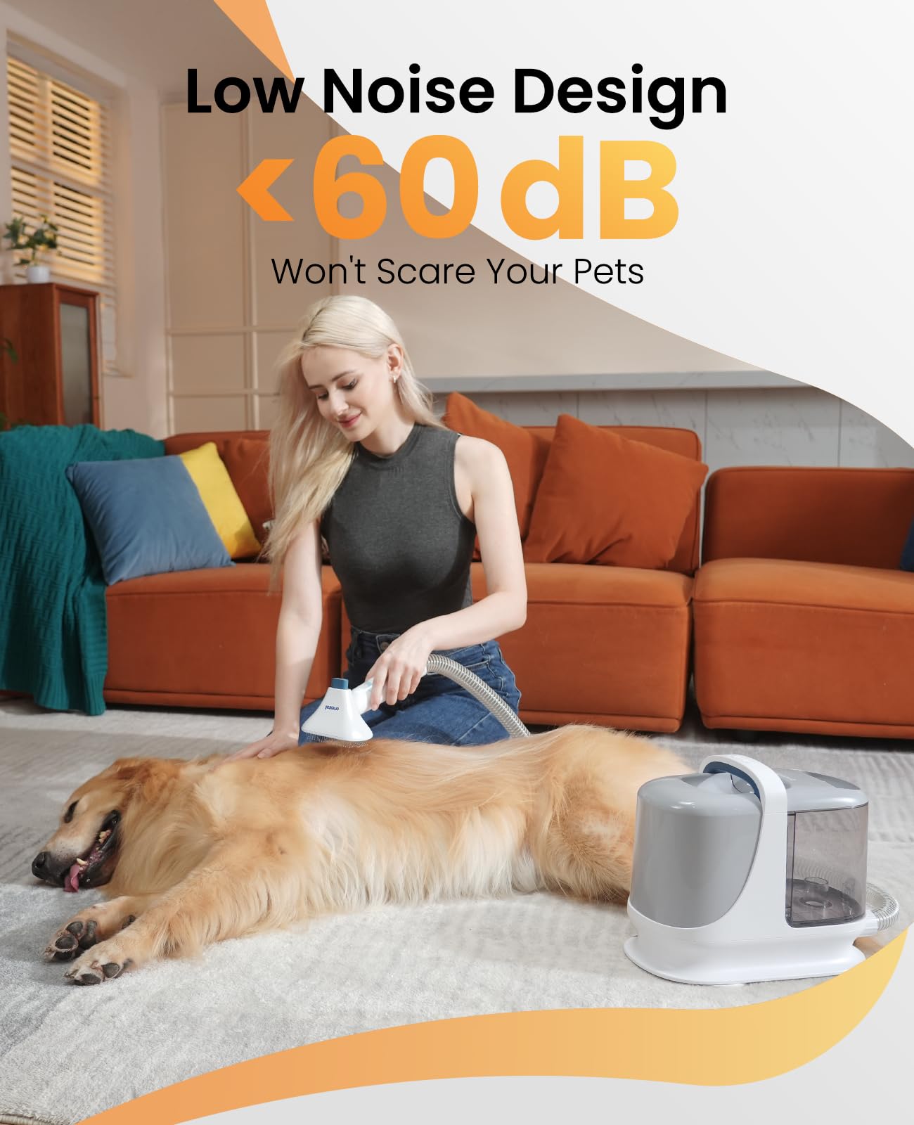 oneisall Dog Grooming Vacuum, 13000Pa Powerful 3L Dust Cup Pet Vacuum with Clipper Nail Grinder & Shedding Brush, 7 in 1 Dog Grooming Kits, Quiet, Large Capacity 3 Suction Levels, BM3