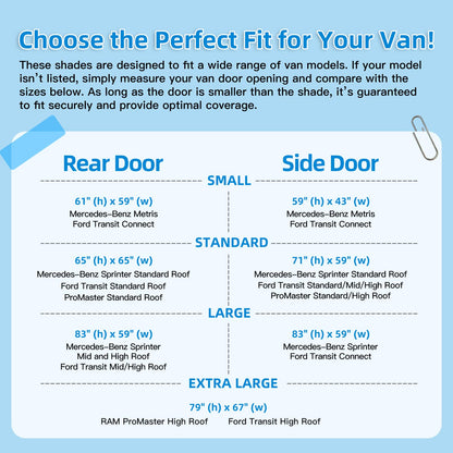 ZATOOTO Magnetic Van Bug Screen for Sliding Door Bug Screen - Side and Rear Van Door Bug Screen Set, RV Screen Door with Magnetic for Easy to Install and Remove, Universal Fly Screen for Camper Van