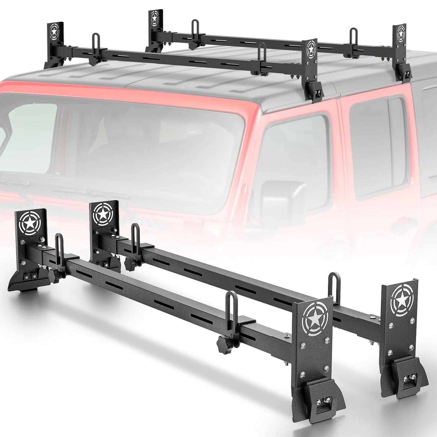 PRYNTO Max 400lbs Load Capacity Crossbars Roof Rack Cross Bars for Wrangler JK JL 2007-2025 & Gladiator JT 2020-2025, Cherokee XJ 1984-2001