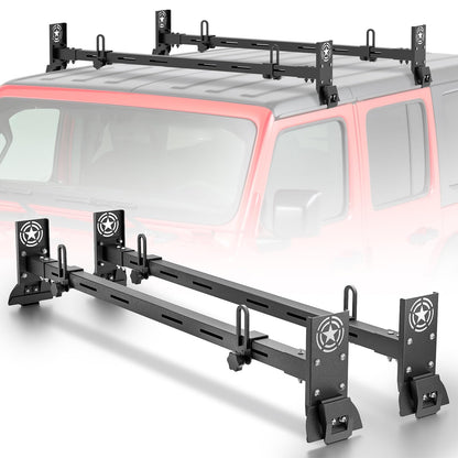 PRYNTO Max 400lbs Load Capacity Crossbars Roof Rack Cross Bars for Wrangler JK JL 2007-2025 & Gladiator JT 2020-2025, Cherokee XJ 1984-2001