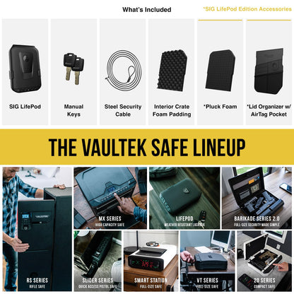 VAULTEK SIG SAUER Edition LifePod Secure Waterproof Travel Case Rugged Electronic Lock Box Travel Organizer Portable Handgun Case with Backlit Keypad (Non-Biometric)