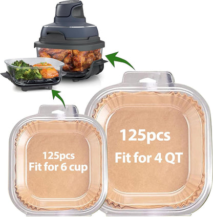 Ninja Crispi Air Fryer Liners - Non-Stick Disposable 125 Pcs for 4-in-1 Portable Cooking System
