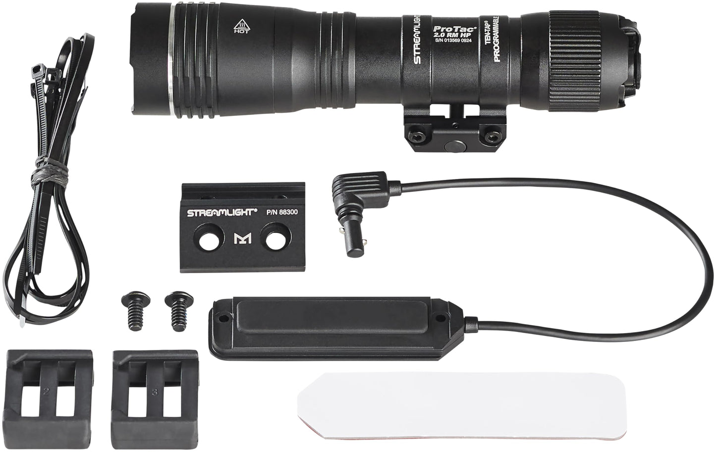 Streamlight 89014 ProTac 2.0 Rail Mount HP 2000-Lumen 85,000-Candela USB Rechargeable Tactical Flashlight with MLOK Mount, Pressure Switch, Mounting Hardware, Battery, Black
