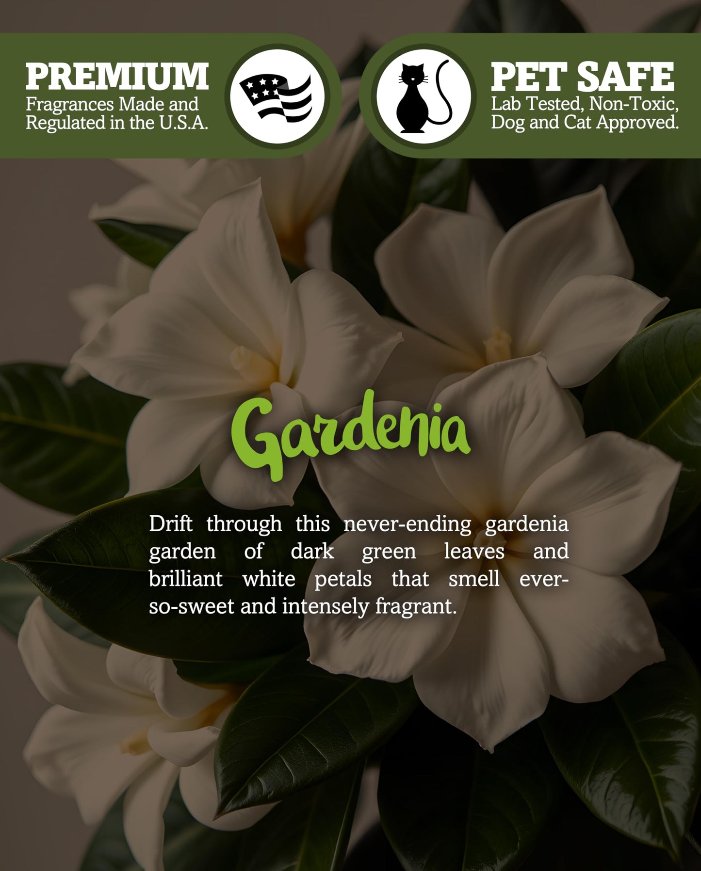 Gardenia Highly Scented Natural 3 Wick Candle, Essential Fragrance Oils, 100% Soy, Phthalate & Paraben Free, Clean Burning, 14.5 Oz.