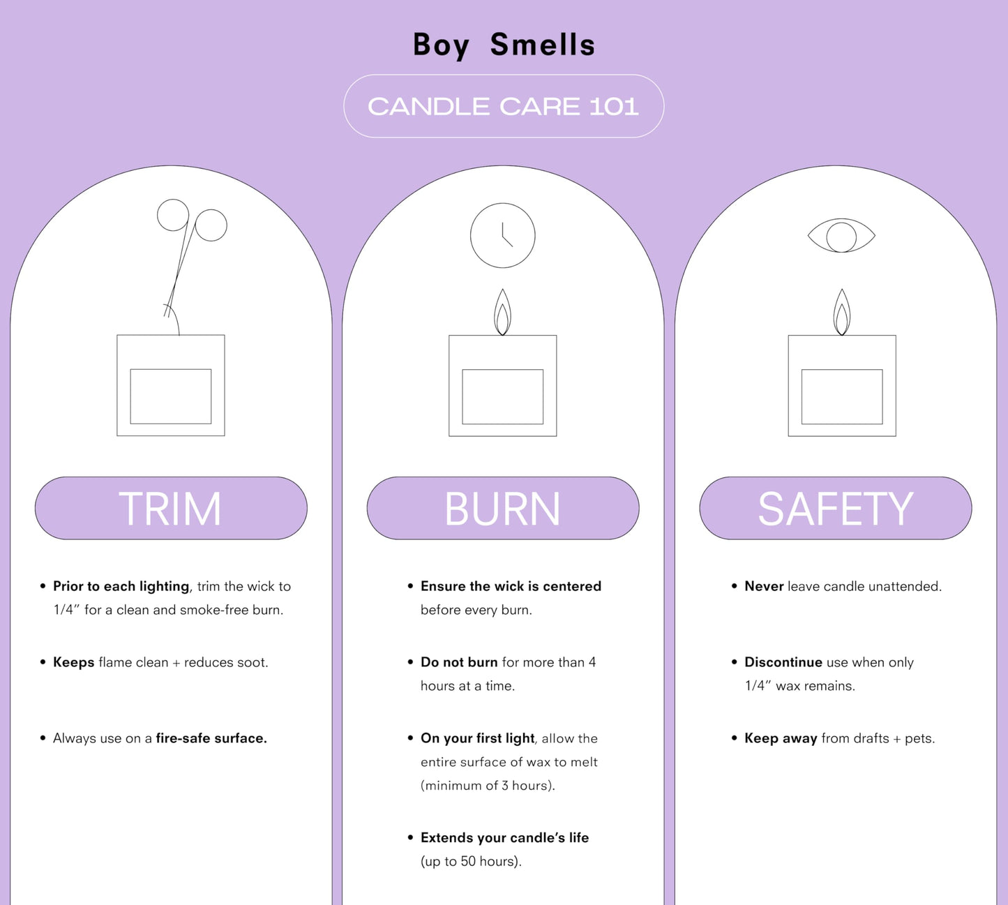Boy Smells Lavender Candle - 8.5 oz - Luxury Candle with Lemon, Lavander, and Vetiver - Up to 50-Hour Burn - Cotton Wick