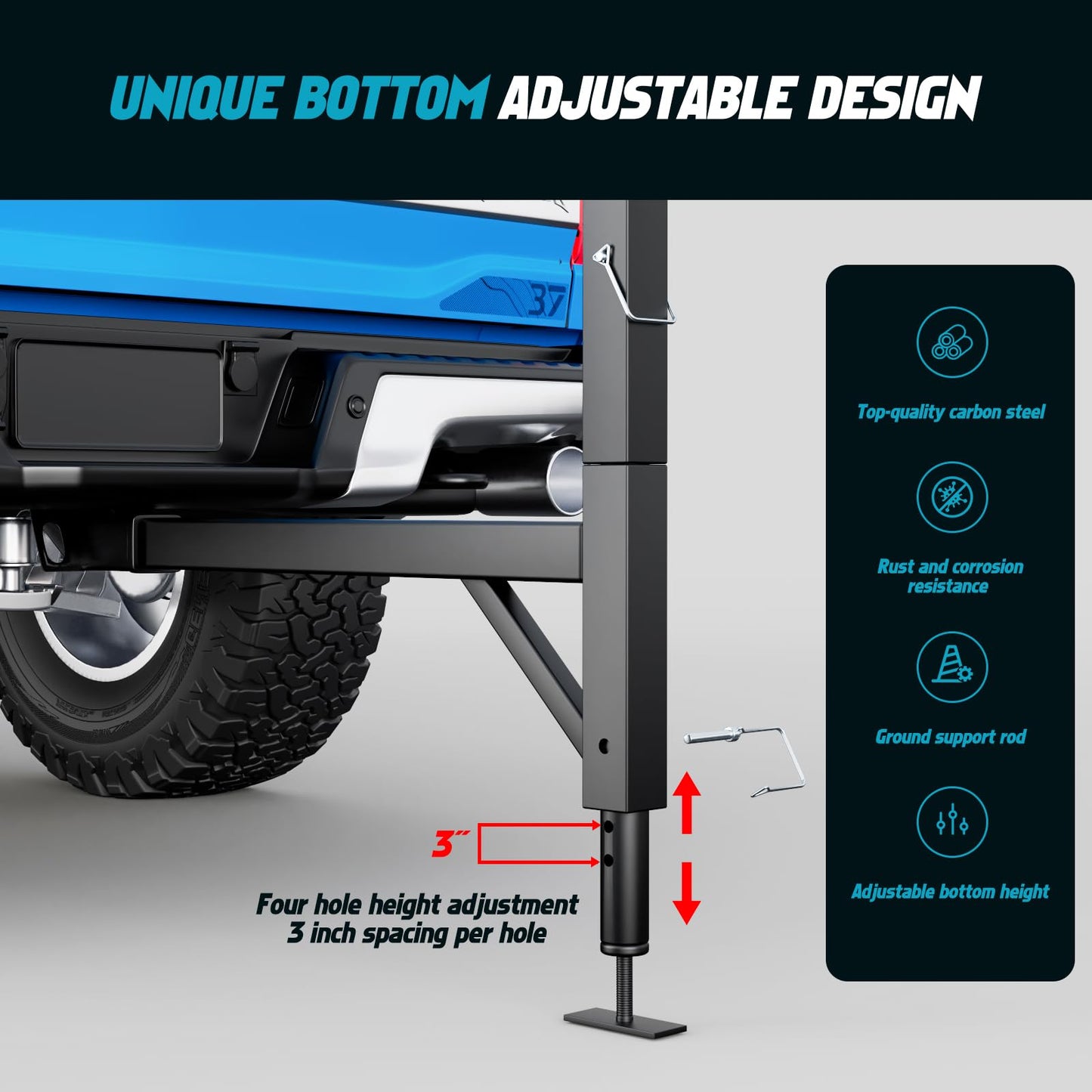 CROSSHIP Hitch Game Hoist - Deer Hoist for Truck Hitch + Lifting System Platform for 2'' Receiver, 360° Swivel Crane & Lift - Truck Bed Kit with Winch/Gambrel - 400lbs Capacity