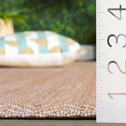 SAFAVIEH Washable Rug Outdoor Courtyard Collection - 8' x 10', Natural & Cream, Non-Shedding & Easy Cleaning, Ideal for Patio, Backyard, Mudroom, DIning Space (CY8022-03012)