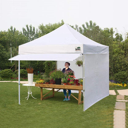 Eurmax USA 10x10 Pop Up Canopy,Commercial Tent with Patented No-Tip Rolling Bag,30sqft Extension Awning & 4 Zippered Removable Walls,UV & Water Resistant,Heavy Duty Instant Shelter Gazebo,Black