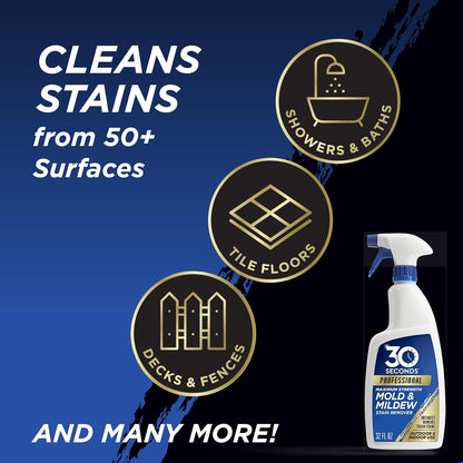 30 SECONDS Pro Mold and Mildew Stain Remover - Instant Scrub-Free Results | 32 Fl. Oz.