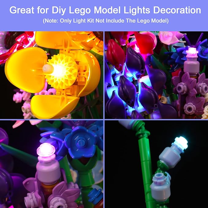 Upgraded Light Kit Compatible with Lego Icons Wildflower Bouquet Set Lights Decoration Compatible with Lego 10313(Model Not Included)