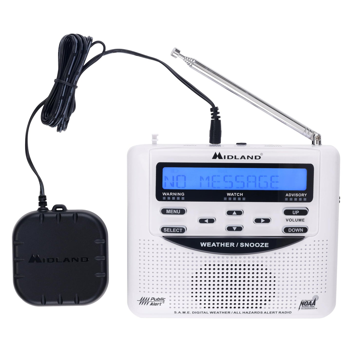 Midland - NOAA Emergency Radio Bundle with Strobe Light and Pillow Shaker