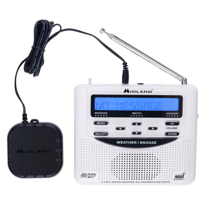 Midland - NOAA Emergency Radio Bundle with Strobe Light and Pillow Shaker
