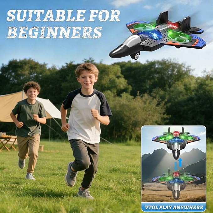 Foam Remote Control Airplanes with 3 Batteries RC Planes for Kids Adults 8-16 RC Airplane Fighter Jet with Light 360° Flip Fighter Jet Toys Stunt Roll Airplane Toy Gifts for Kids Boys