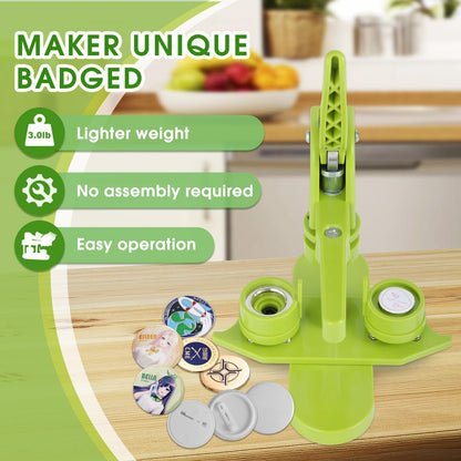 Button Maker Machine,25mm 1inch Button Maker 200Pcs Button Maker Press Machine Kit with Button Maker Supplies DIY Button Pin Maker Machine, for Kids DIY Gifts