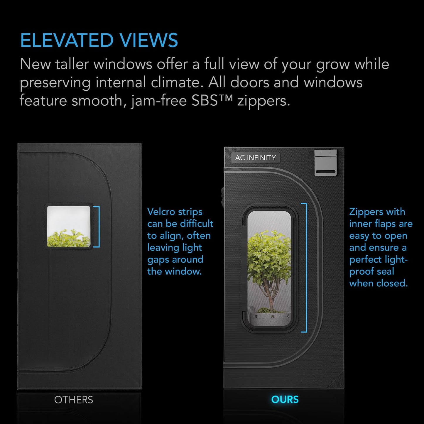 AC Infinity CLOUDLAB 844, Advance Grow Tent 4x4, Thickest 1" Poles, 2000D Mylar Canvas, Lab-Tested Highest Reflectivity, Largest Zipper Window, Controller Mount Plate, 48" x 48" x 80" Indoor Growing