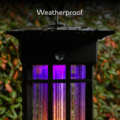 PIC Decorative Flame Effect Bug Zapper Lantern, Flying Insect Trap, 2 Acre Coverage, Outdoor Bug Zapper, Dusk-Til-Dawn Sensor, UV Light, Weatherproof