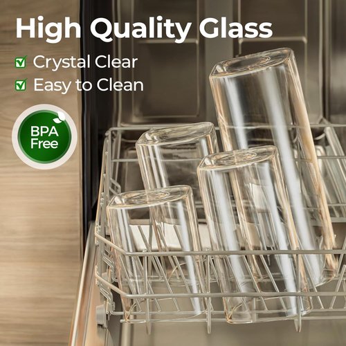 ComSaf Glass Storage Containers - 1.8 Qt Rectangle Jars with Bamboo Lids for Food & Pantry Organization