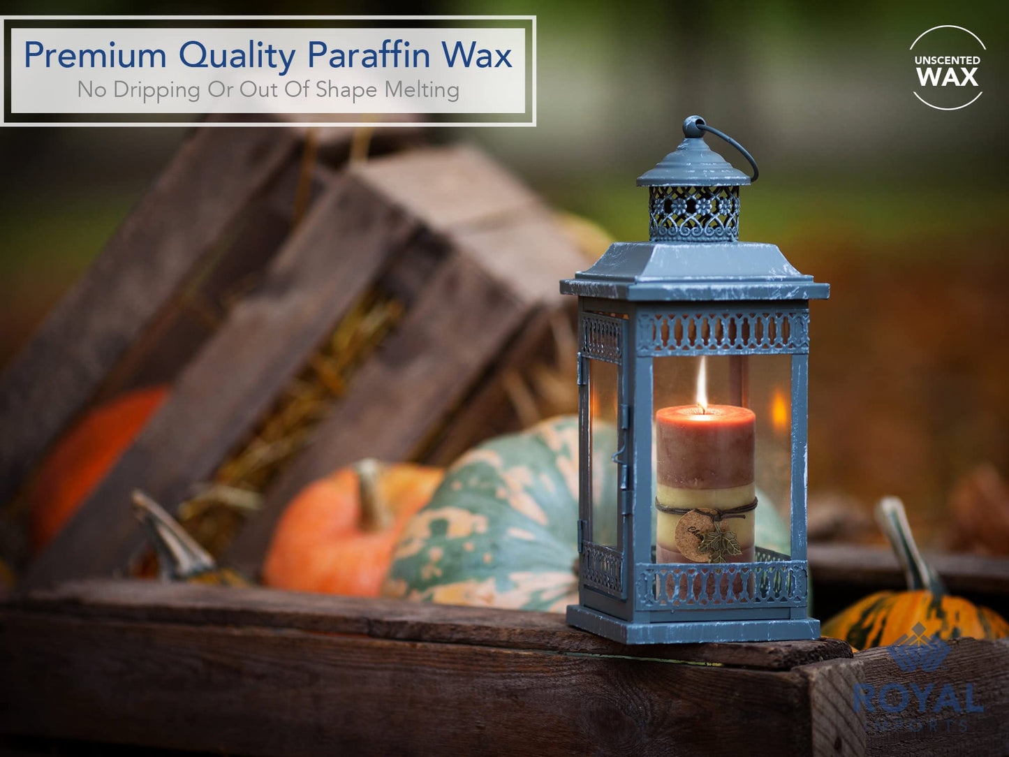Royal Imports 3"x6" Fall Pillar Unscented Candles for Thanksgiving, Autumn, Halloween and Harvest, Rustic Farmhouse Wedding & Holiday Home Decor, Dripless & Smokeless, Set of 6 - Brown Ombre Wax